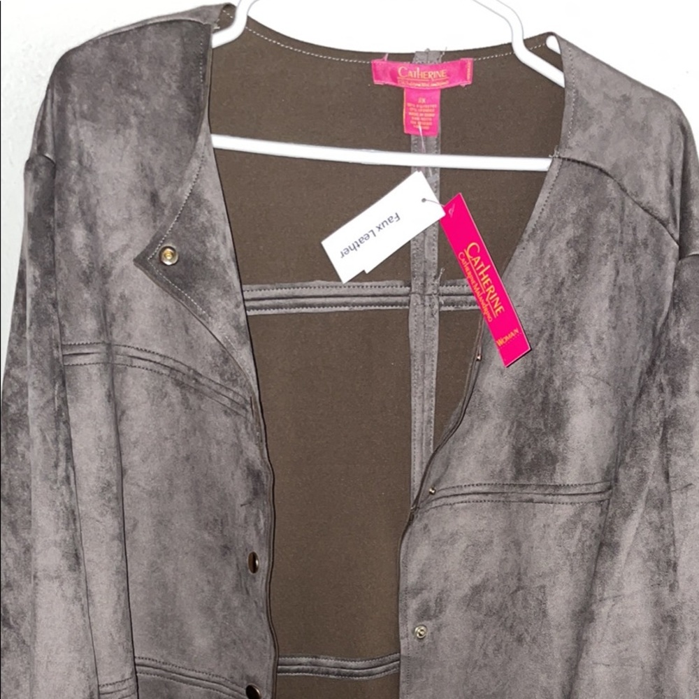 Grey suede coat